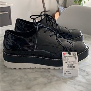 Zara Platform Derby Shoes size 39
